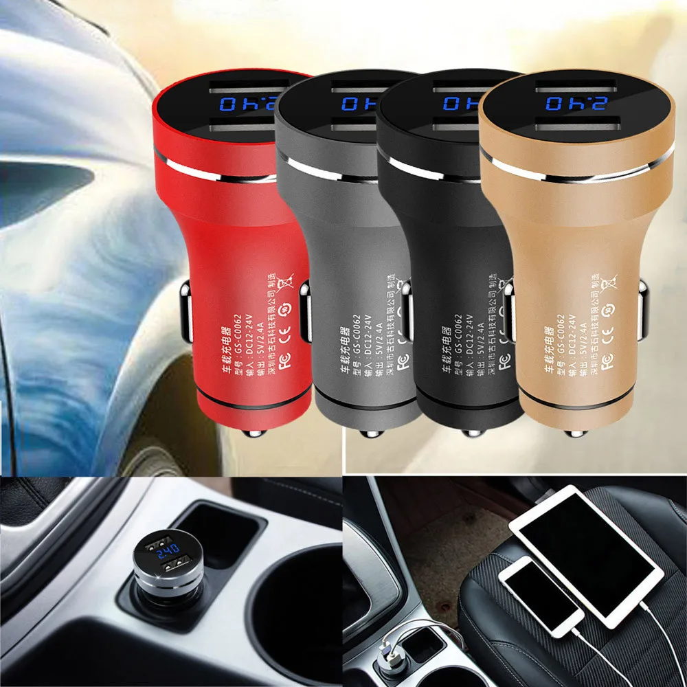 

Car Charger 5V/2.4A Quick Charge Dual USB Port Cigarette Lighter Adapter Voltage Accesorios de coche #YL5