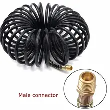 7.5m Polyurethane Air Compressor Recoil Hose Line Spring Tube Coil Tools 25FT 1/4inch NPT