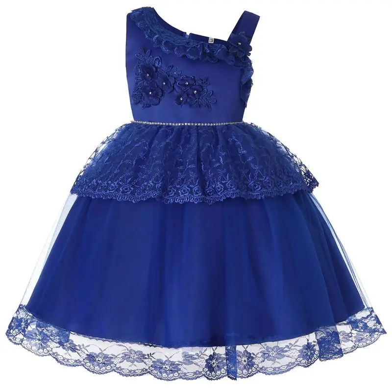 

Flower Girls Dresses for 2-14 Years Party Baby Girls Sleeveless Lace Princess Wedding Dress Children Party Vestidos CA620