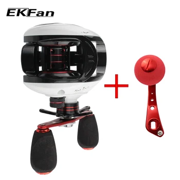 

EKFan Drag Power Right Handed Fishing Reel High Speed 7.0:1 Baitcasting Reel 9+1 BBs Send With Two Fishing Handles