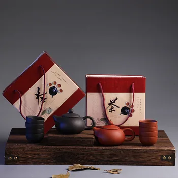 

Chinese Traditional Travel Tea Set Purple Clay Kung Fu Tea Set Tea Cup Mug Package Ceramic Gift Teapot with Giftbox