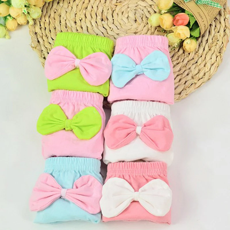 1PCS Kids Baby Cute Big Bow Cotton Underwear Panties Infant Shorts For Children Underpants Gifts 4 Colors