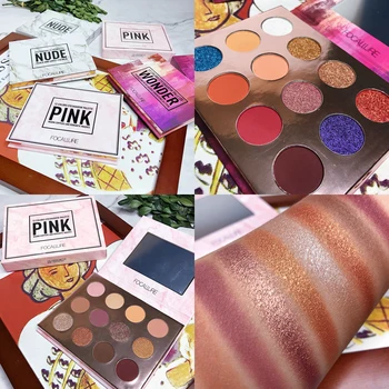

12 Color Shimmer Matte Eyeshadow Palette Glitter Makeup Palette Nude Pink Pigmented EyeShadow Pallete LongLast Metallic Cosmetic