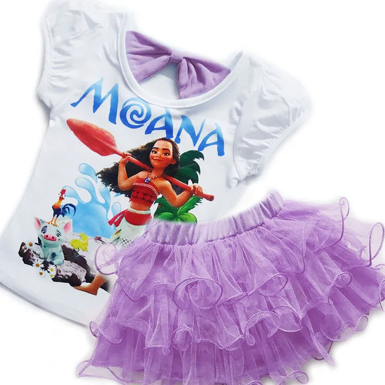

Children Clothing Sets 2019 MOANA Girls Clothes Sets T-shirt+Tutu Skirt Suit Summer Girls Sport Suit Costume For Kids
