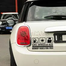 GAS, GRASS OR ASS NOBODY RIDES FOR FREE Car Sticker White/Black Reflective Stickers 20.9*11.9cm Car-styling Car Decals 2016 New