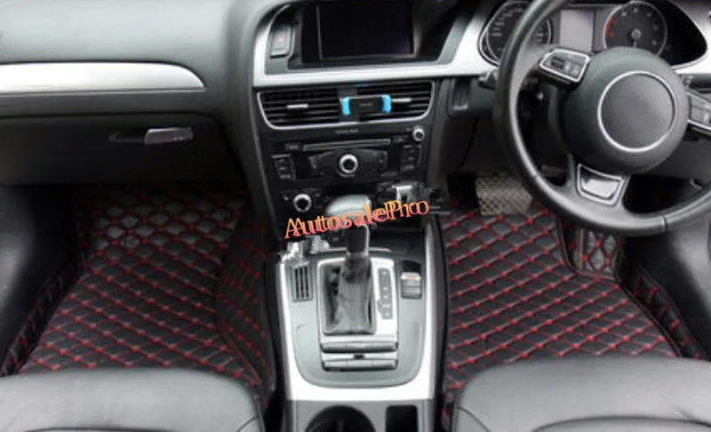 

Left Right Hand Drive Black PU Leather grid Car Floor Mat Pad Carpet Pad Cover for Audi Q7 4M 2016 2017 front rear waterproof