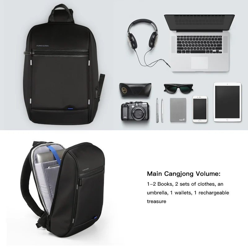 Kingsons 13-133 pulgadas Ordenador Portátil Bolsa impermeable de un solo hombro portátil mochila pa