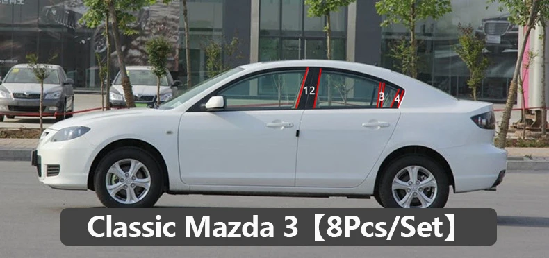 MAZDA 3 AXELA MAZDA 6 ATENZA CX-4 CX-5 Car Window Column Decorative Sticker Mirror Black B C Pillar Cover Mouldings (13)