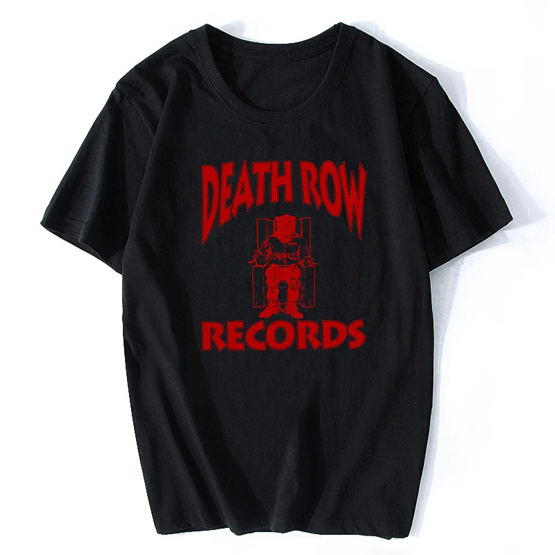 Футболка для мужчин с принтом "DEATH ROW RECORDS", высокое качество, стильная Винтажная футболка в стиле хип-хоп, Harajuku, уличная одежда, Camisetas Hombre