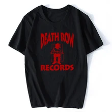 Футболка для мужчин с принтом "DEATH ROW RECORDS", высокое качество, стильная Винтажная футболка в стиле хип-хоп, Harajuku, уличная одежда, Camisetas Hombre