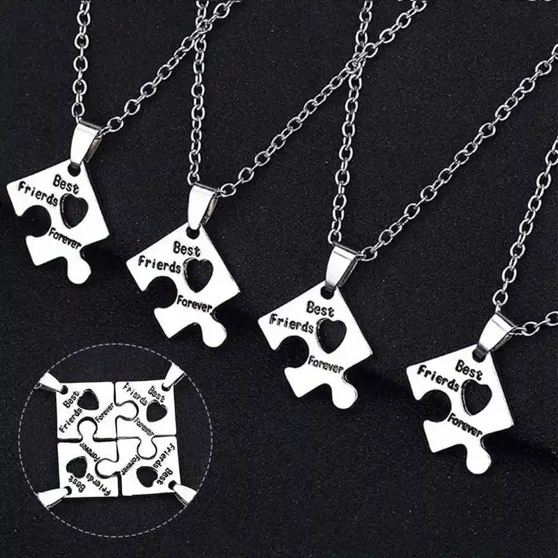 Beliebte Beste Freunde Bff Halskette Schmuck 4 Teile Satz Nahte Platz Puzzle Legierung Anhanger Beste Freunde Freundinnen Halsketten Pendant Necklaces Aliexpress