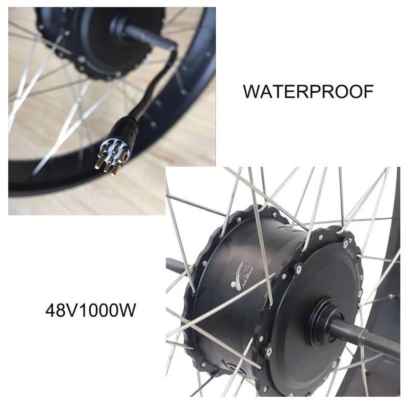 Cheap 48V 1000W High Speed Hub Motor Rear Electric Wheel Motor Fat Tire 20"26" 4.0 Brushless Gear Hub Motor Controller LCD Ebike Parts 3