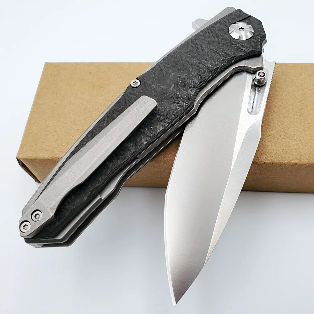 JSSQ Черная Акула складной нож D2 лезвие титановая ручка выживания Тактические карманные ножи Флиппер Открытый Отдых Охота EDC инструмент