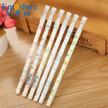 

Promotion 10 pcs Ballpoint Pen Fresh Gel Pen Creative Mix Color Roller Ball Pen Learning Stationery Custom Logo for Wedding P657
