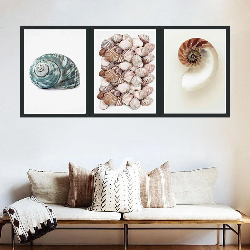 Conchas-de-Caracol-BAIUFOR-Cartazes-Impress-es-Seascape-na-Lona-Retratos-Da-Parede-Nordic-Paisagem-A4