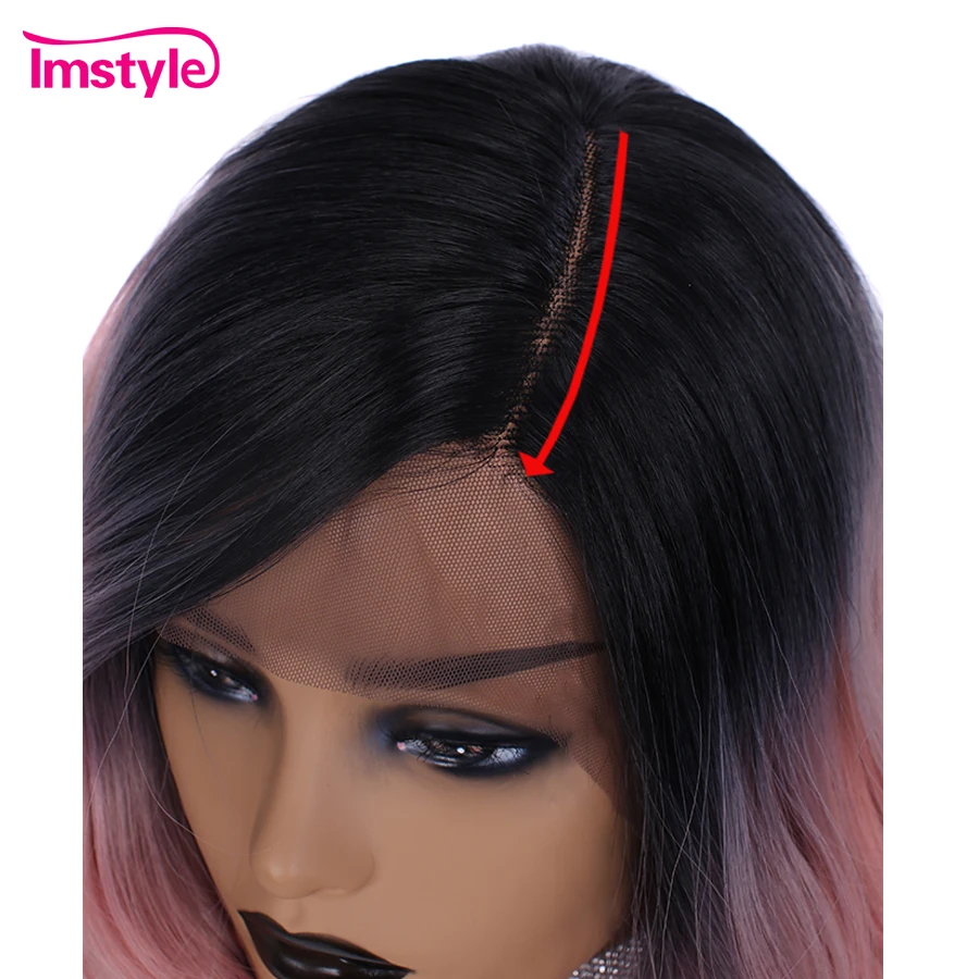 Imstyle Pink Ombre Wigs Lace Front Wig Loose Wave Synthetic Hair For Women Heat Resistant Fiber Natural Hairline Cosplay Wig Imstyle Pink Ombre Wigs Lace Front Wig Loose Wave Synthetic Hair For Women Heat Resistant Fiber Natural Hairline Cosplay Wig