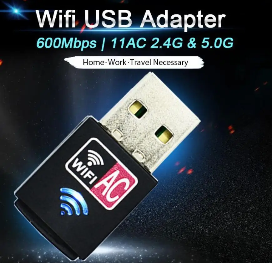 802.11ac 600 Мбит/с нано-Размер Беспроводной Wi-Fi USB адаптер PC сетевая карта двухдиапазонный 5 ГГц адаптер ЛВС USB Ethernet приемник AC Wi-Fi