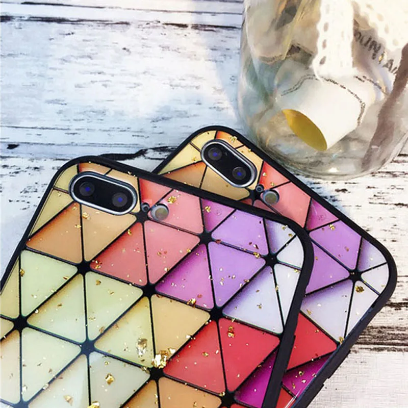 Роскошные золотые Фольга Bling красочный чехол для iPhone X XS Max XR Мягкий ТПУ чехол для iPhone 7 8 6 6s плюс Чехол на мобильный телефон Fundas