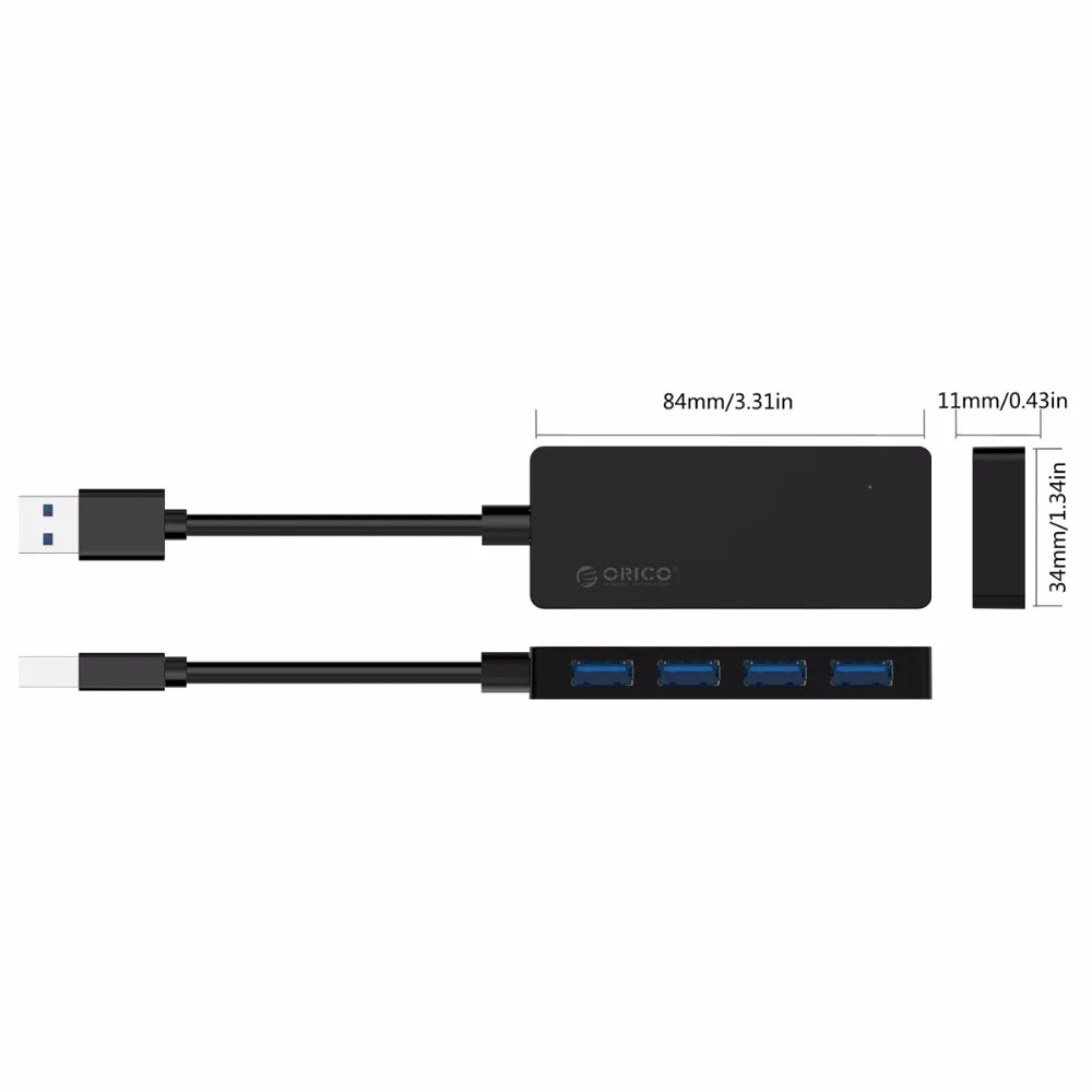 ORICO HC4-U3 Mini 4 порта USB 3,0 концентратор для ноутбука U диск Портативный хаб адаптер для телефона