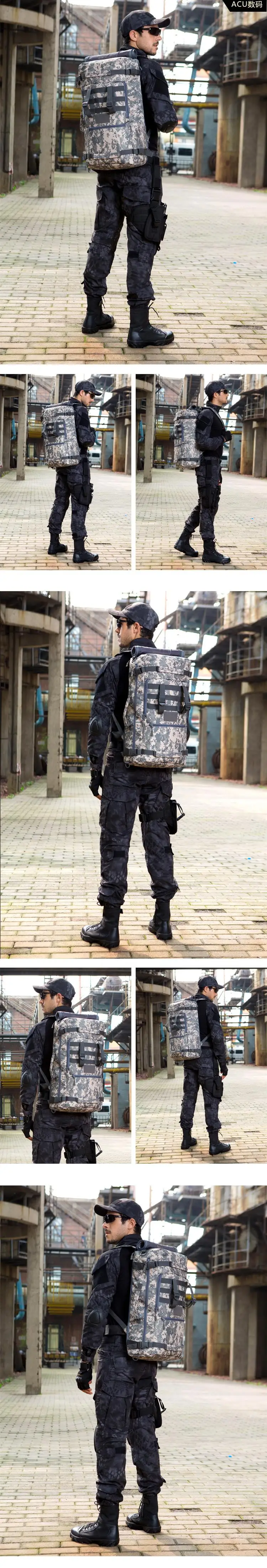 50L водонепроницаемый тактический камуфляжный рюкзак для мужчин, для путешествий, спорта на открытом воздухе, военный мужской рюкзак для альпинизма, туризма, альпинизма, кемпинга
