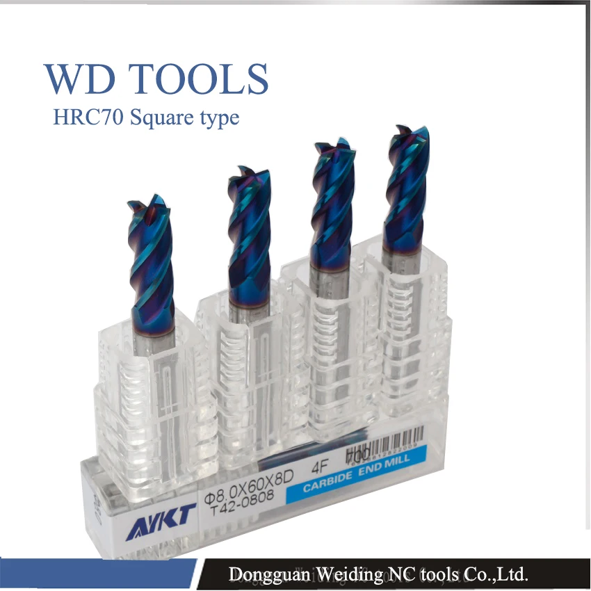 5PC Of 6mm HRC70 MIcro Grain Carbide End mill Cutter CNC Milling Bit