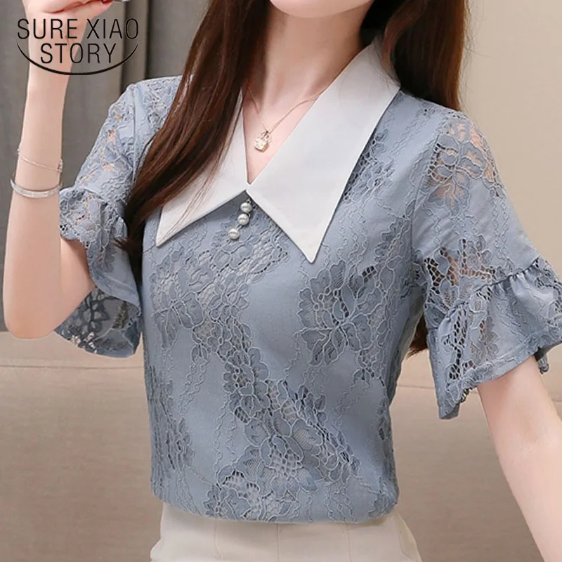women blouses blusas mujer de moda 2019 flare sleeve lace blouse women shirts chemisier femme womens tops and blouses 4125 50