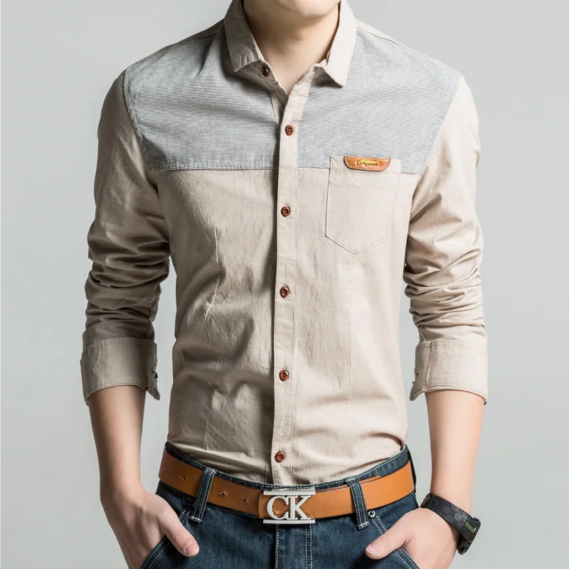 Koop MIACAWOR Originele Ontwerp Mannen Shirt Hoge Kwaliteit Casual Shirts Slim Fit Lange mouw Camisa Masculina Camisa Sociale Plus Size C215