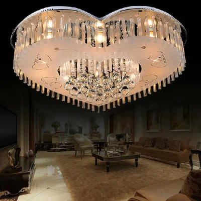 Crystal Combination Heart Love Led Ceiling Light Bedroom Lamp Crystal Combination Heart Love Led Ceiling Light Bedroom Lamp Control Section Bright Hotel Decorations