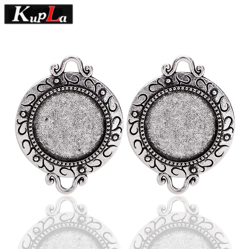 Антикварные серебряные металлические ювелирные соединители 20 мм круглая