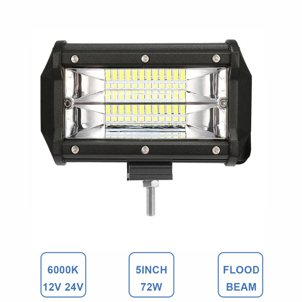 Offroad 5 дюймов 72 Вт светодиодный свет прожектора 12 В 24 автомобиль грузовик внедорожник Лодка ATV 4X4 4WD вагон для трейлера пикап вождения белый