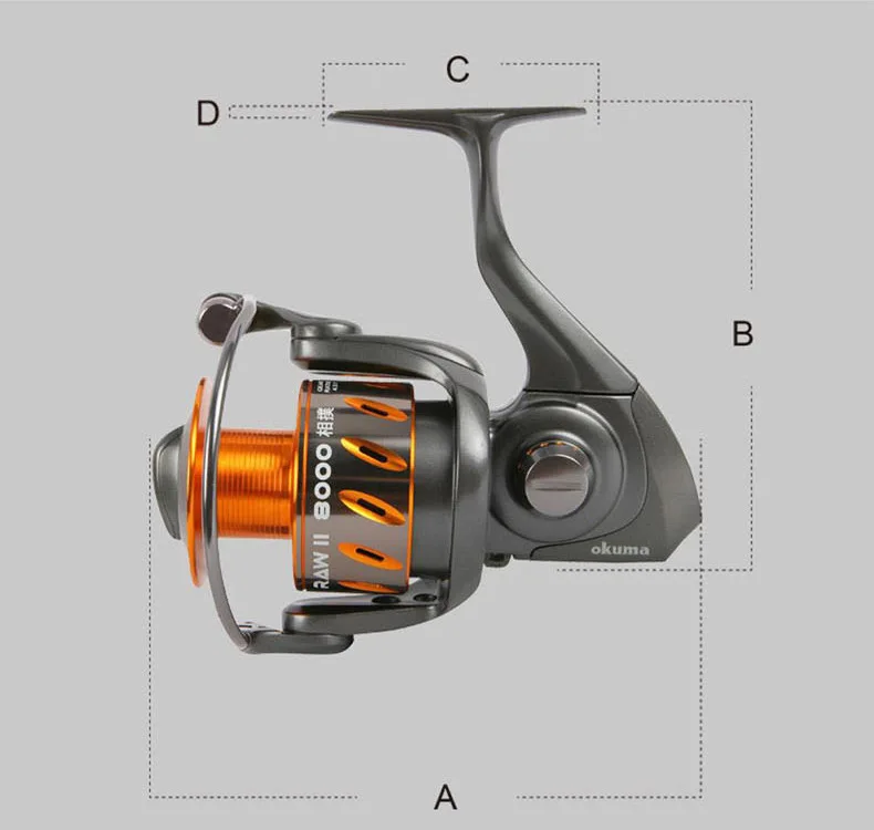 Okuma RAW II рыболовная спиннинговая катушка, полностью Металлическая спиннинговая катушка, рыболовное снаряжение для ловли карпа, Проволочная катушка, катушка для торможения 23 кг, 11BB, катушка для морского троллинга