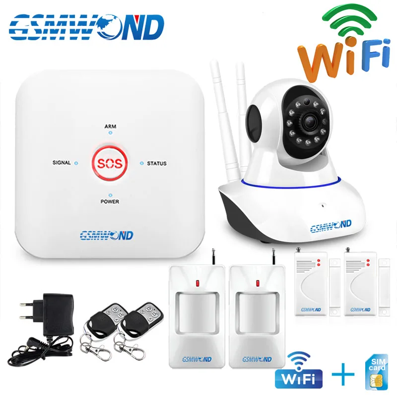 

Home Burglar Wifi GSM Alarm System 433MHz Wireless Door Window Open Detector Motion Infrared Motion Sensor Built-in Alarm Horn
