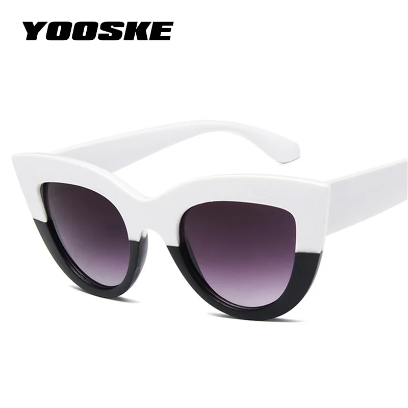 YOOSKE, винтажные, большие, кошачий глаз, солнцезащитные очки, женские, Ретро стиль, кошачий глаз, солнцезащитные очки, женские, брендовые, дизайнерские, UV400, оттенки, очки, UV400