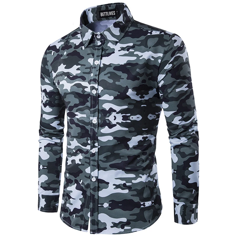 New Military Style Men's Camouflage Shirt Men Army Combat Casual Shirt
