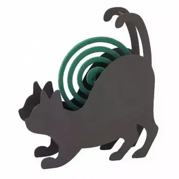 

Japanese Style Cat Mosquito Coiler Holder Animal Mosquito Coil Stand Wrought Iron Animal Ornaments