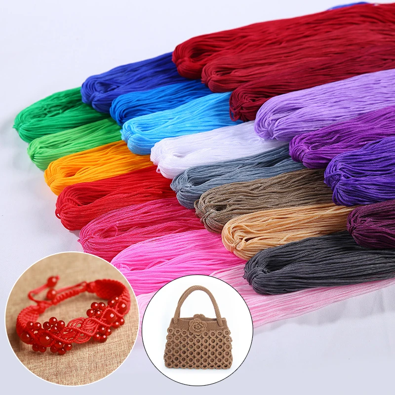 

Multicolor DIY Hollow Line Knitting Thread Nylon Mercerized silk weaving hook woven hollow line hand-embroidered threads