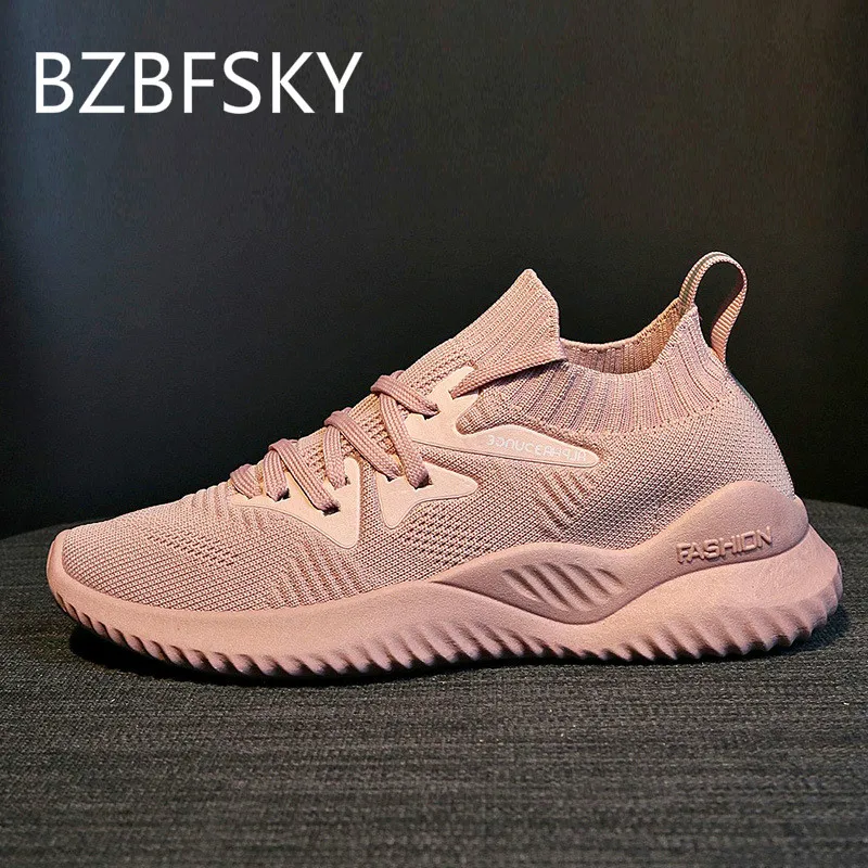 

BZBFSKY Sock shoes women spring summer new breathable flying sports shoes women's shoes casual zapatos dorados para mujer