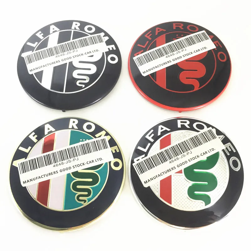

74mm Alfa Romeo 2 10 20 30 50 100 200 pcs / lot Color Auto Car Front Rear Emblem Logo Badge Sticker Car Styling Auto Accessories