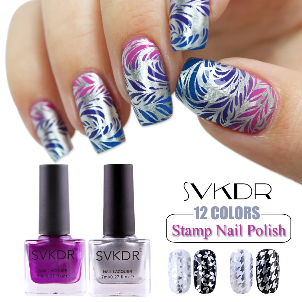 

SVKDR 7ml Newest Stamp Nail Polish & Stamping Polish Soak Off Nail Lacquer Stamping Platte Nail DIY Manicure Art Tools Stamper