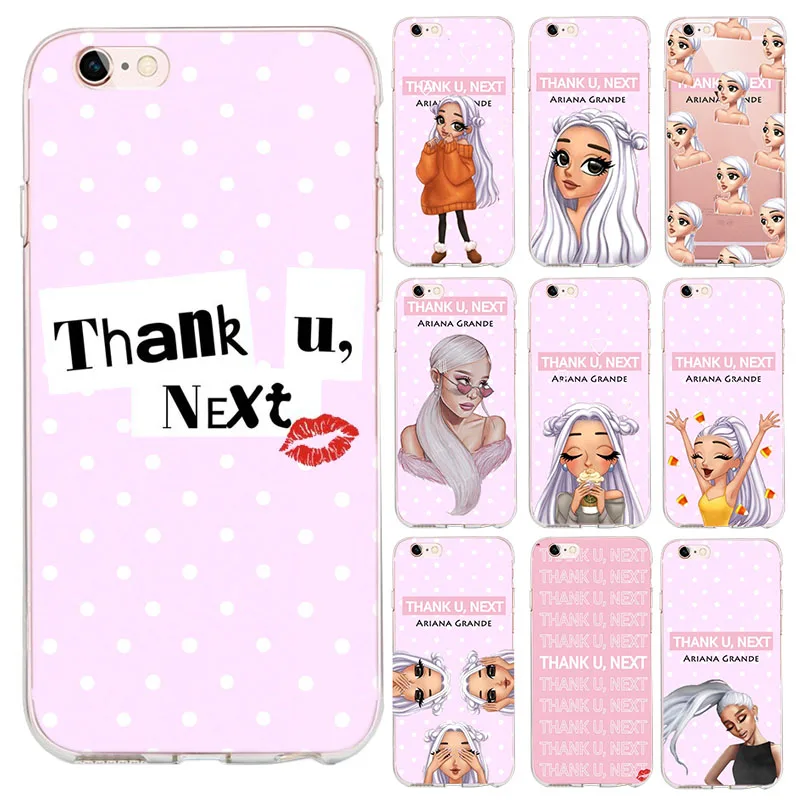 

Thank U,Next Sexy cantor AG Case Capa iPhone 4 5 6 7 8 Plus X XR Claro listra macio Duro Matte tampa Fazer Telefone Coque