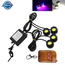 Автомобильный drl 12 В 4в1 светодиодный автомобильный орлиный глаз аварийный проблесковый маяк DRL беспроводной пульт дистанционного управления Комплект дневного света красный синий белый