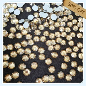 

free shipping strong adhesive 50% off SS6 2.1mm LIGHT COLORADO TOPAZ color with 1440 pcs each pack ; for WEDDING DRESSES