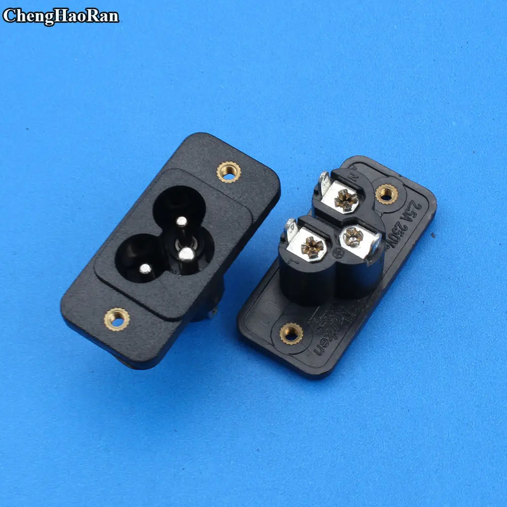 

ChengHaoRan 3pin IEC320 Screw Mount Inlet C6 Plug Socket AC 250V 2.5A with ears mickey mouse head