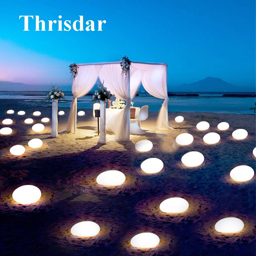 

Thrisdar IP68 RGB Stones Shape Garden Landscape Lawn Light USB Rechargeable Stone LED Glowing Night Light For Hotel Restuarant