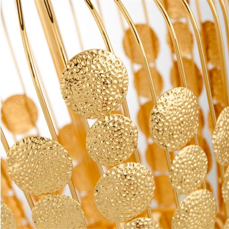 الراقية آخر الحداثة الأمريكية مطلي الذهبي الحديد النسيج E27 الفن الجدول مصباح لغرفة المعيشة غرفة نوم دراسة H 80 سنتيمتر AC 80-265 فولت 1634