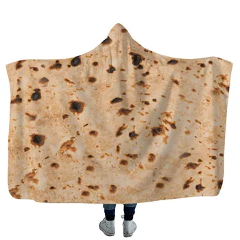 

130X150cm Blanket Throw Tortilla Texture Soft Fleece Throw Blanket Super Soft Cloak Flannel portable warm burrito