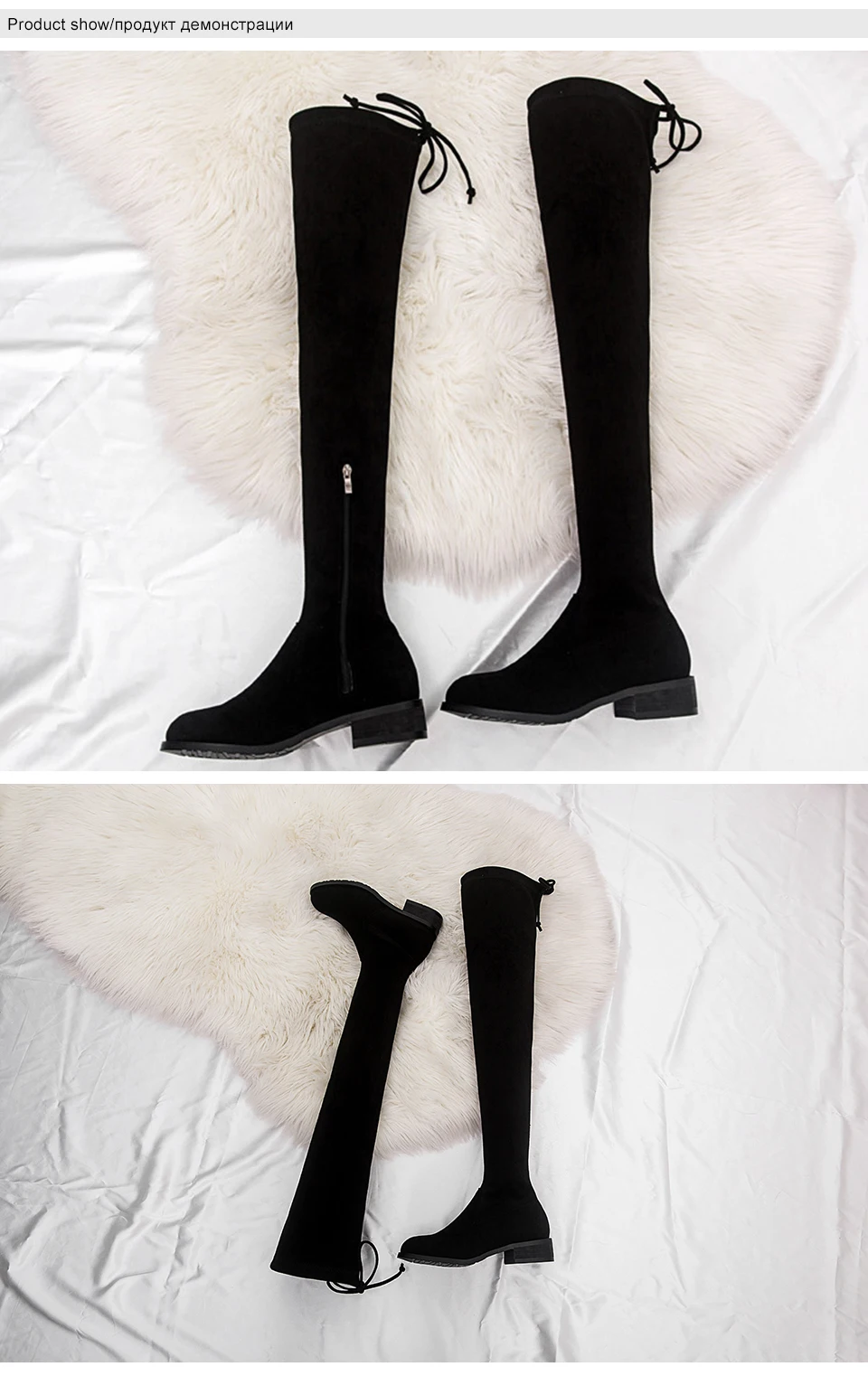 Высокие сапоги; женские зимние сапоги выше колена; Брендовая женская обувь из эластичной ткани; повседневная обувь на шнуровке, увеличивающая рост; размера плюс
