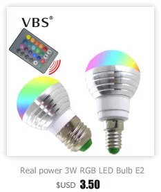 Реальная мощность 3 Вт RGB светодиодный светильник E27 E14 bombillas светодиодный прожектор 16 цветов лампада AC85-265V+ пульт дистанционного управления для абажура освещения