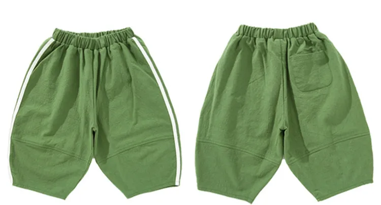 fashion 2018 cotton linen knee length boys pants kids loose trousers clothing children summer pants for teenage boys clothes (12)