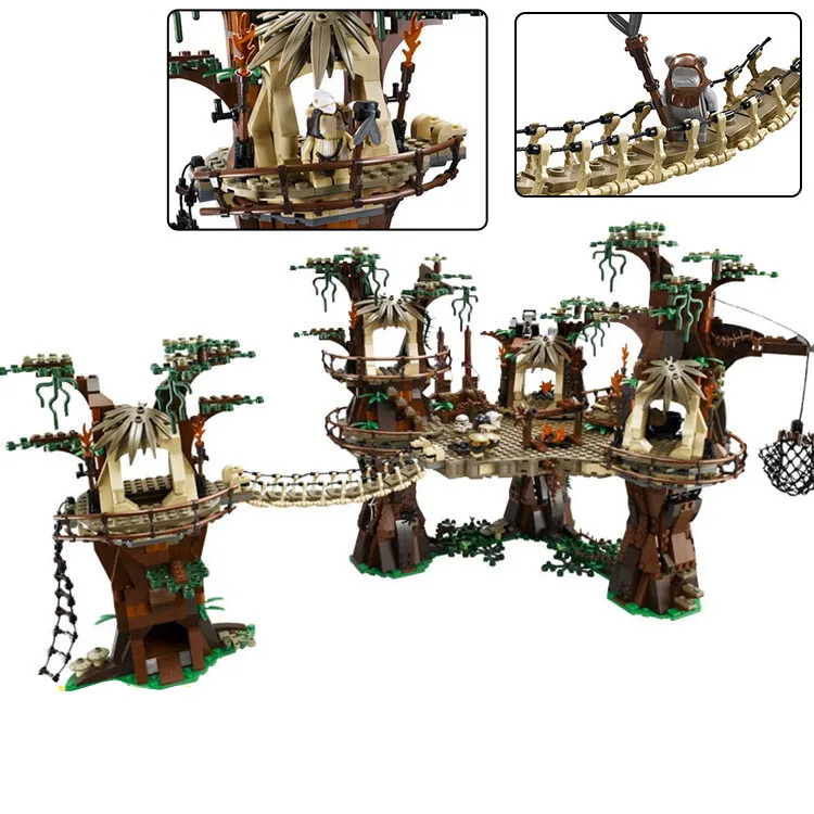

Diy Stars Wars Ewok Village Juguete Para Construir Building Block Brick Toys for Children Compatible with Legoingly
